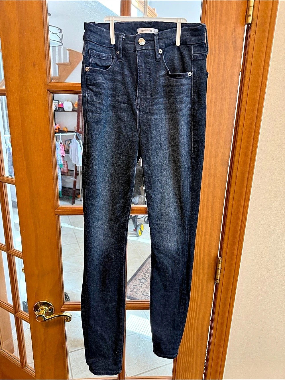 Good American Good Legs Skinny Jeans Dark Wash Stretch Size 4/27